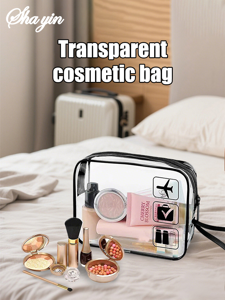 Toiletry Bag Tsa - حقيبة مكياج شفافة، حقيبة محمولة للاستخدام