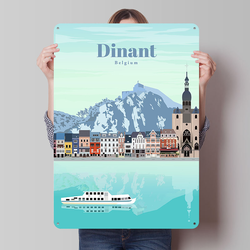 Travel Accessories For Europe - ملصق مطبوع بتصميم سفر إلى دينانت،