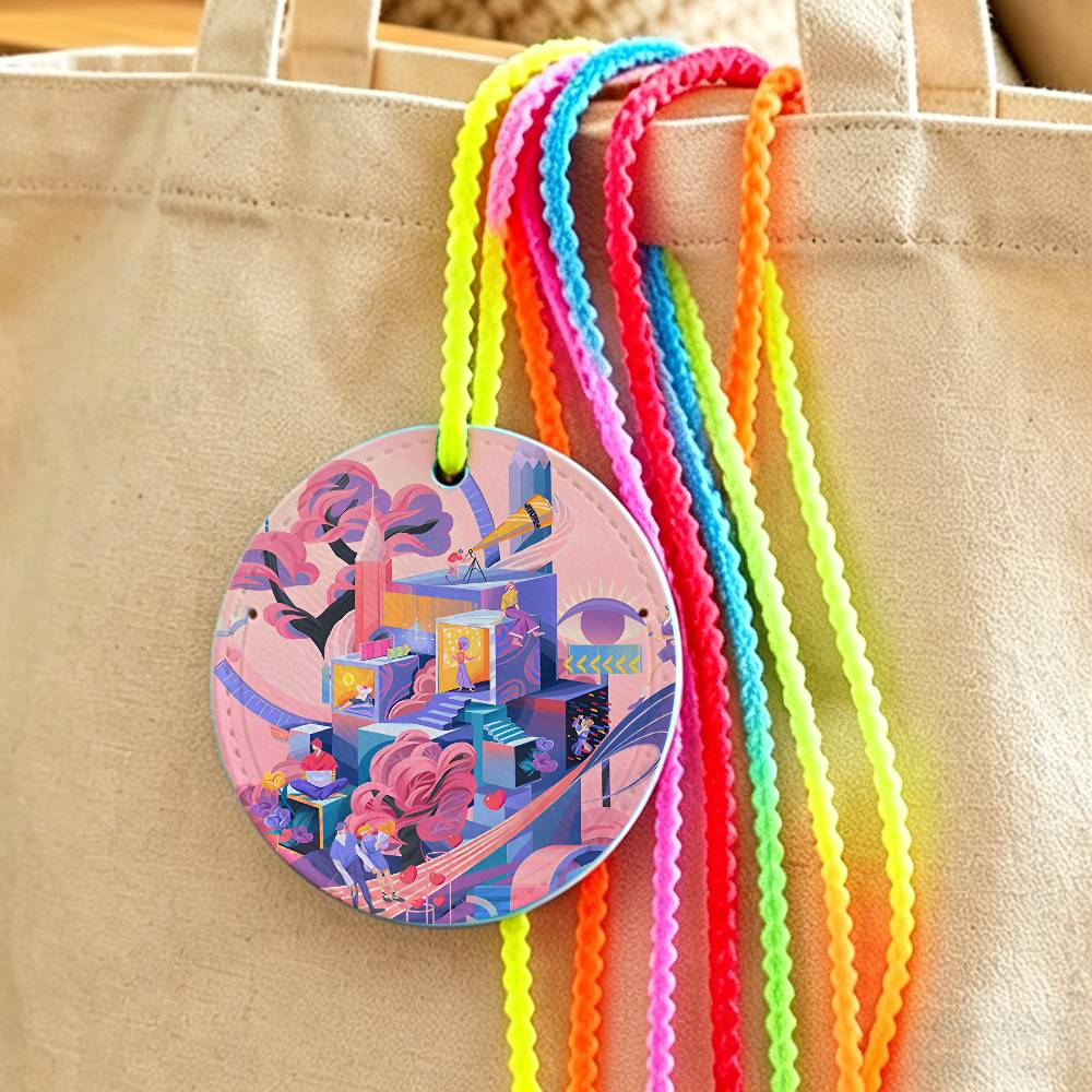 Travel Accessories Name - بطاقة أمتعة بتصميم فانتازي دريم إيلستريشن