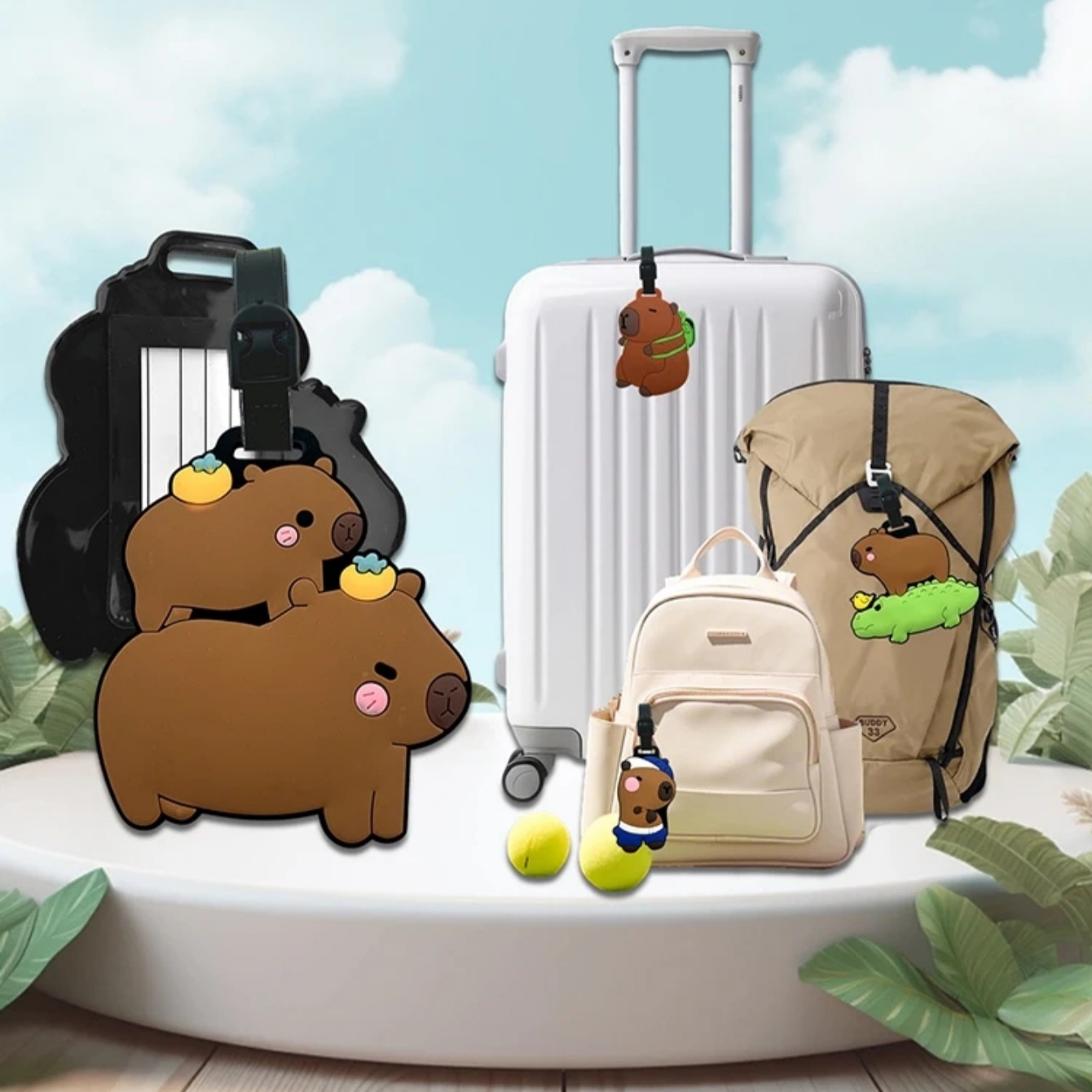 Travel Accessories International - إكسسوارات السفر، بطاقات الأمتعة، كابيبارا كرتونية،