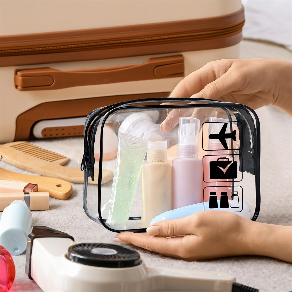 Toiletry Bag Tsa - حقيبة سفر شفافة معتمدة من TSA،