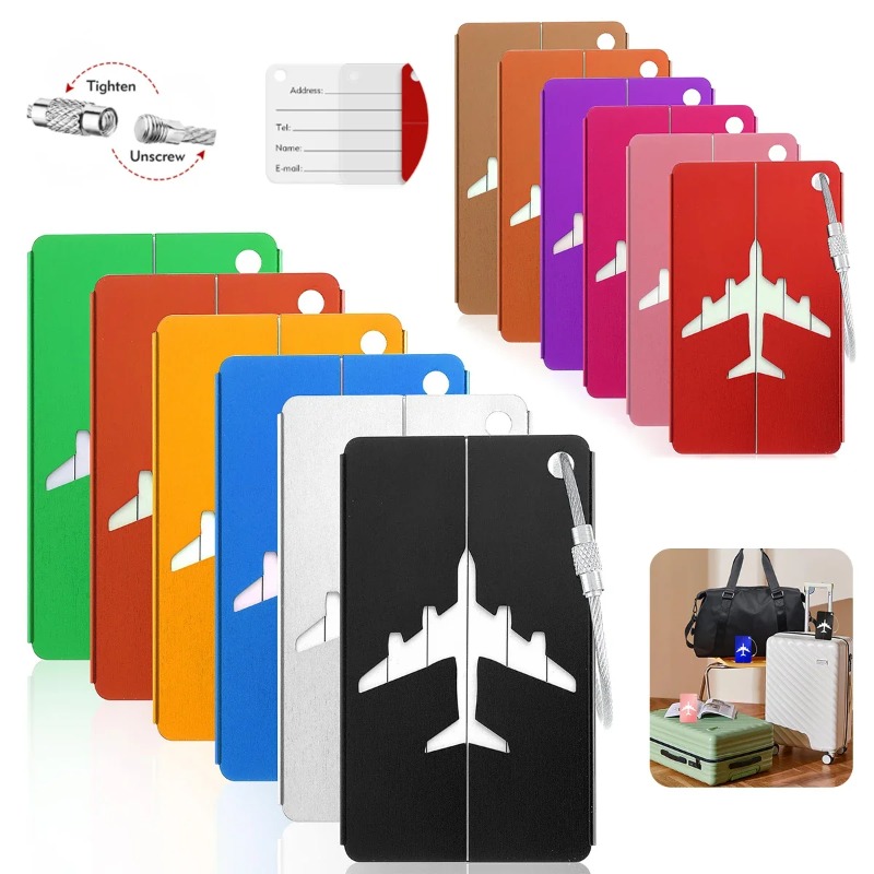 Travel Accessories Plane - بطاقة تعريف أمتعة السفر من سبائك