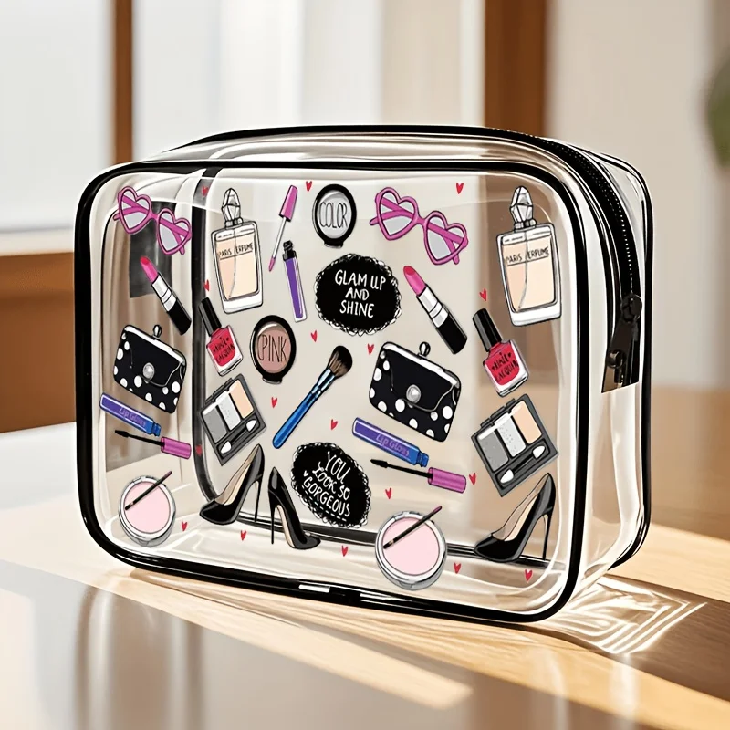 Toiletry Bag Tsa - حقيبة مكياج شفافة قطعة واحدة، حقيبة