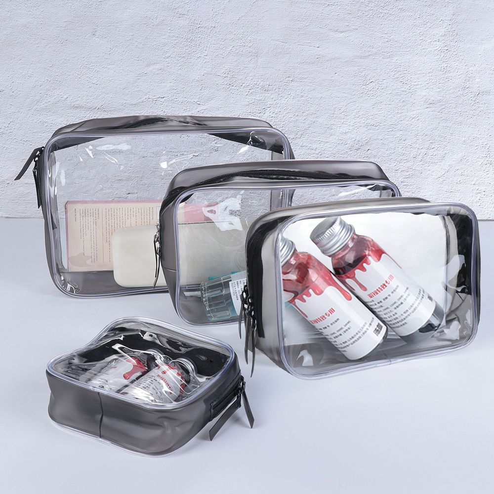 Toiletry Bag Tsa - حقيبة مستحضرات تجميل شفافة بسحاب من