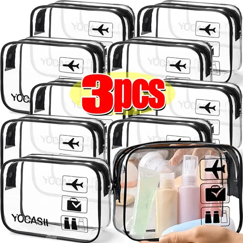 Toiletry Bag Tsa - حقيبة مكياج شفافة بسحاب، منظم أدوات