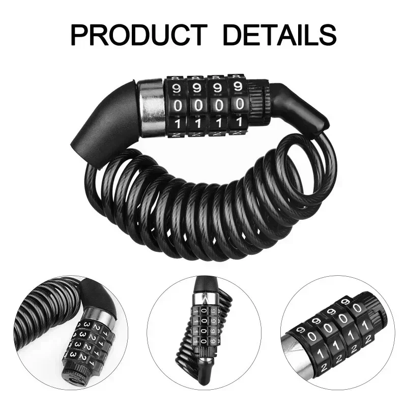 سلسلة مضادة للسرقة للدراجات ال - مراجعة Cable Lock Combination وسعره