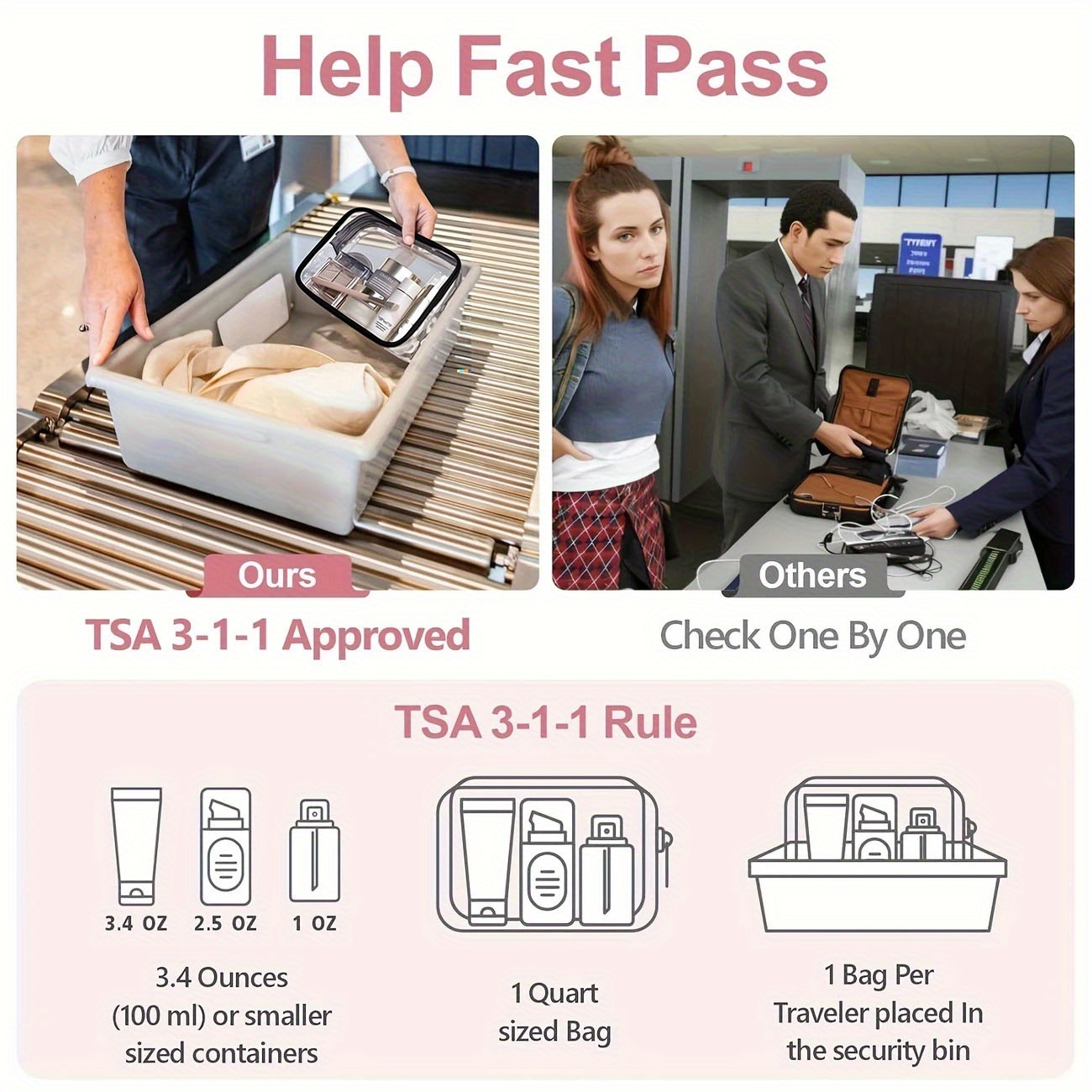 حقيبة مكياج شفافة قطعة واحدة،  - مراجعة Toiletry Bag Tsa وسعره