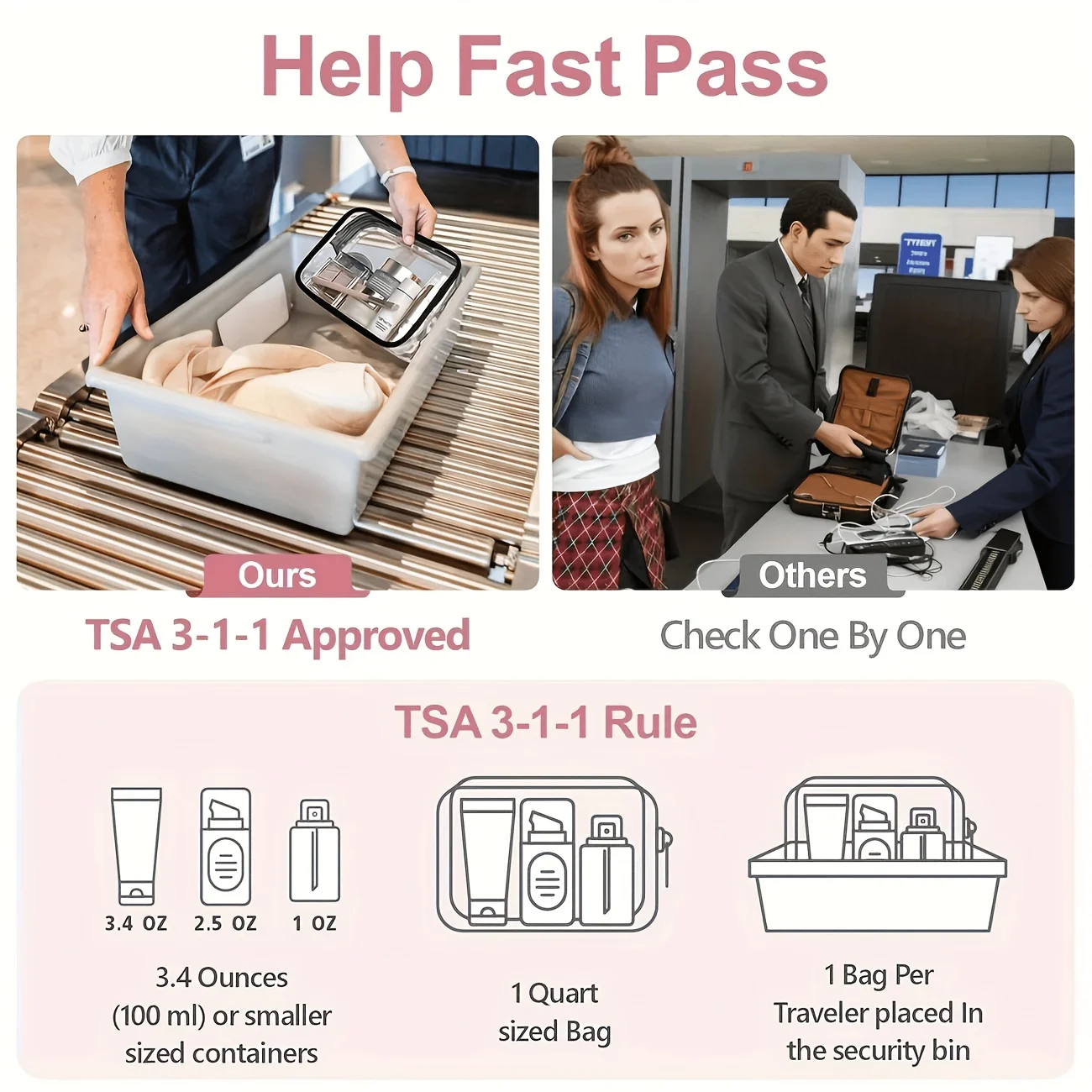 حقيبة مكياج شفافة قطعة واحدة،  - مراجعة Toiletry Bag Tsa وسعره