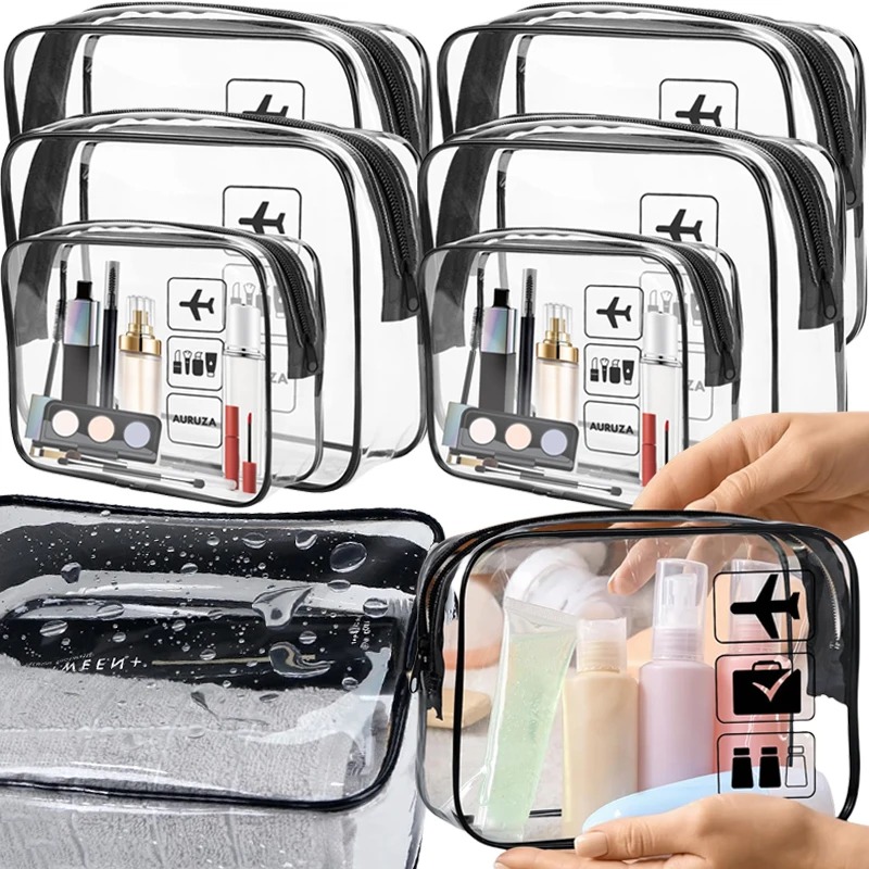 حقيبة مكياج شفافة بسحاب، منظم  - مراجعة Toiletry Bag Tsa وسعره