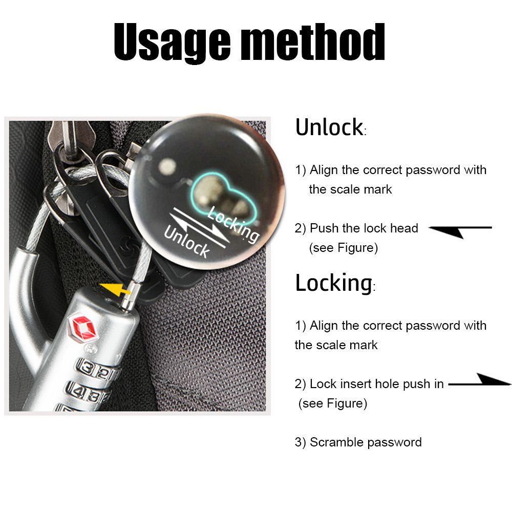قفل أمتعة عالي الأمان بكابل فو - مراجعة Cable Lock Combination وسعره