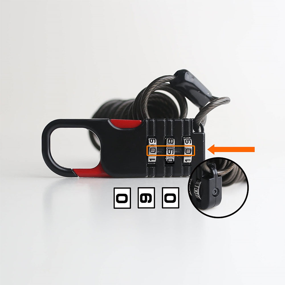 قفل أمان برمز من 3 أرقام مع كا - مراجعة Cable Lock Combination وسعره