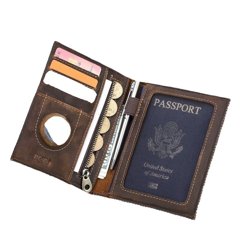 شعار مخصص جلد طبيعي سليم محفظة - مراجعة Travel Accessories Rfid وسعره