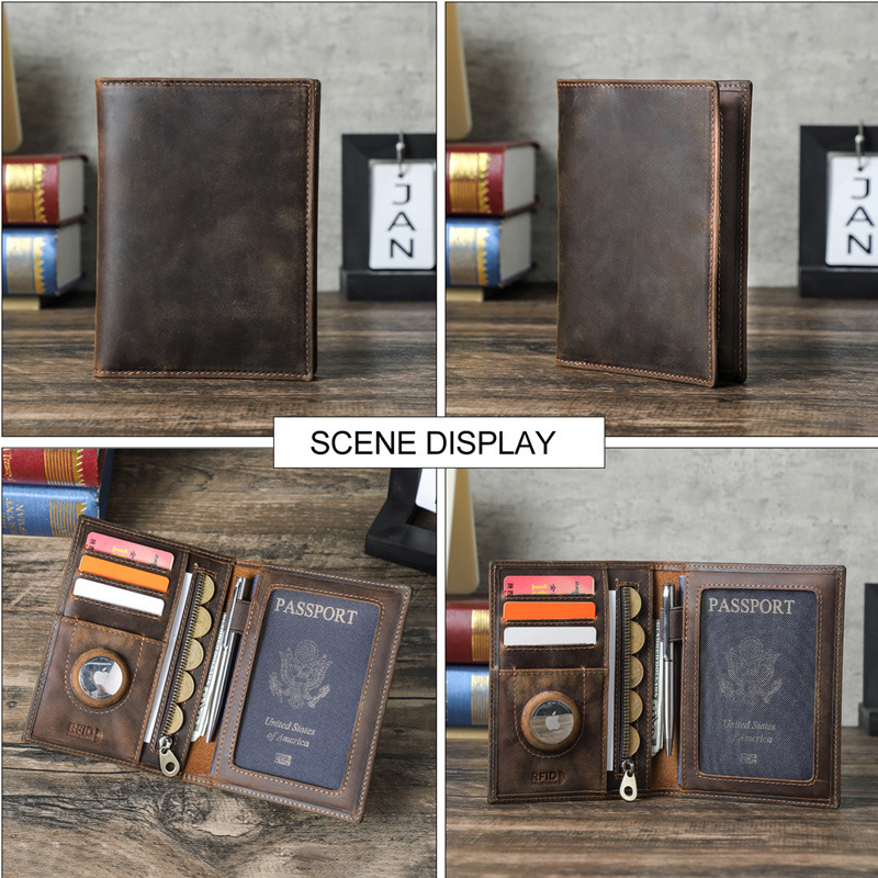 شعار مخصص جلد طبيعي سليم محفظة - مراجعة Travel Accessories Rfid وسعره