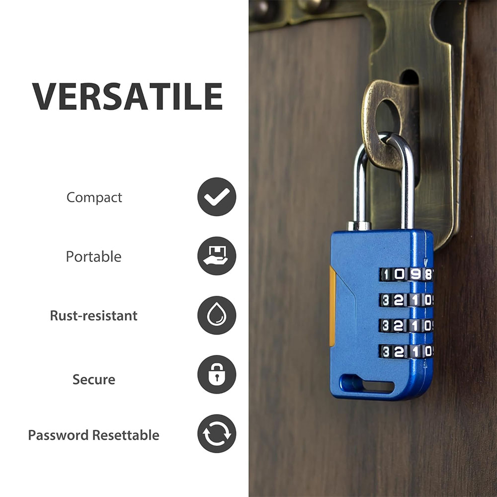 قفل مجمع مكون من 4 أرقام مع كا - مراجعة Cable Lock Combination وسعره