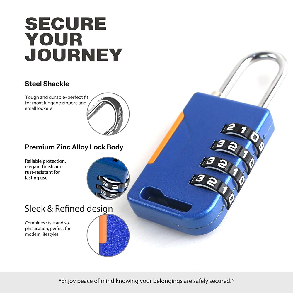 قفل مجمع مكون من 4 أرقام مع كا - مراجعة Cable Lock Combination وسعره