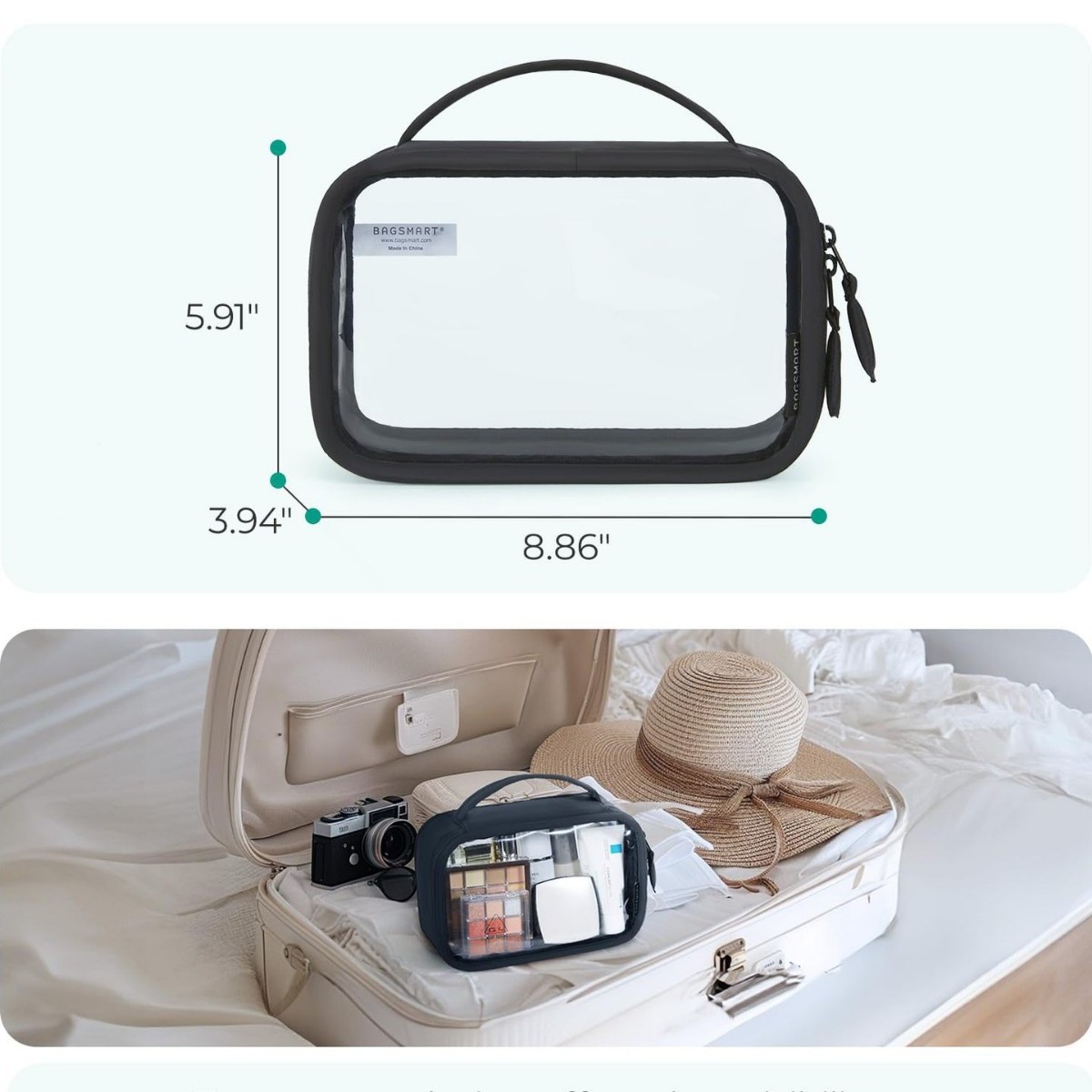 حقيبة مستحضرات تجميل شفافة من  - مراجعة Toiletry Bag Tsa وسعره