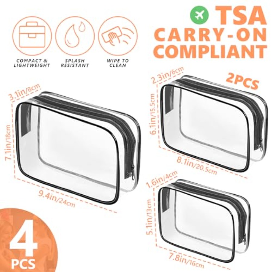 حقيبة مكياج شفافة، حقائب أدوات - مراجعة Toiletry Bag Tsa وسعره