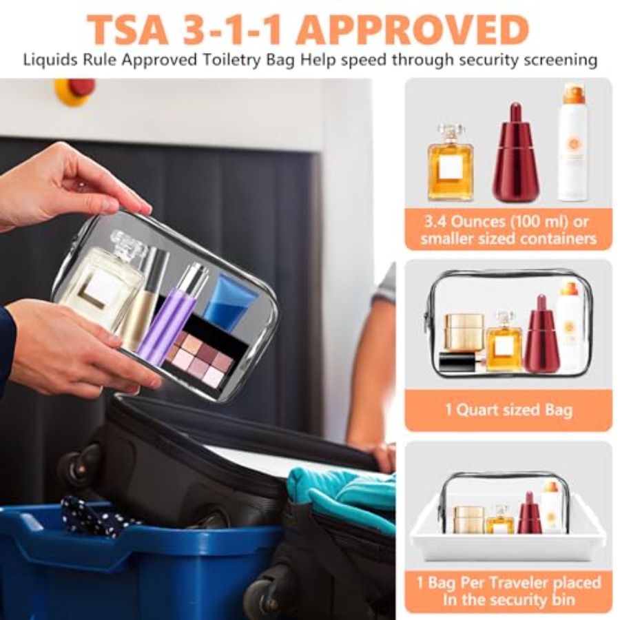 حقيبة مكياج شفافة، حقائب أدوات - مراجعة Toiletry Bag Tsa وسعره